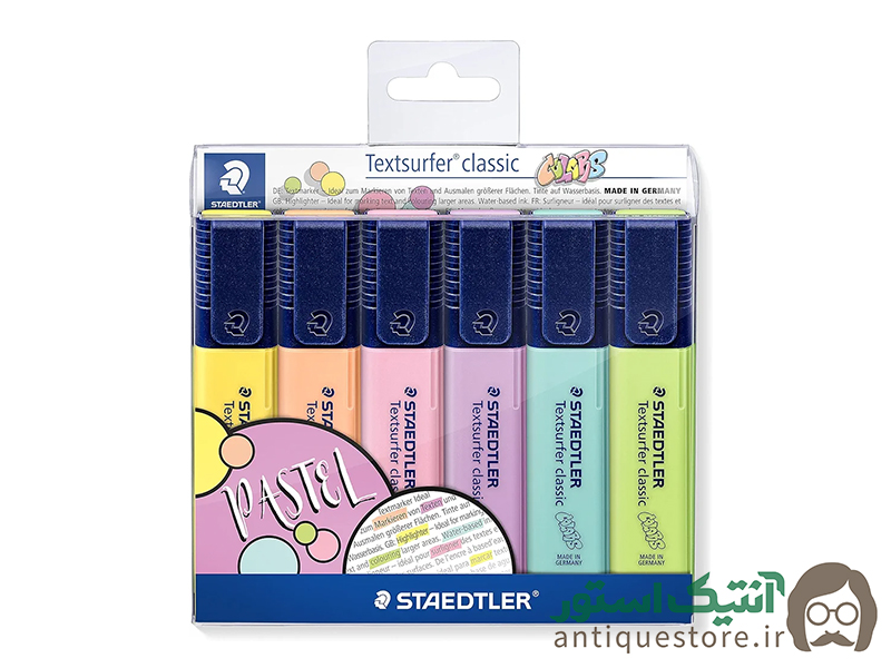 ماژیک علامت زن یا هایلایتر استدلر ( پک 6 رنگ پاستلی )
