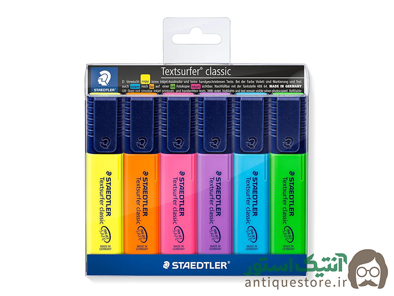 ماژیک علامت زن یا هایلایتر استدلر ( پک 6 رنگ )