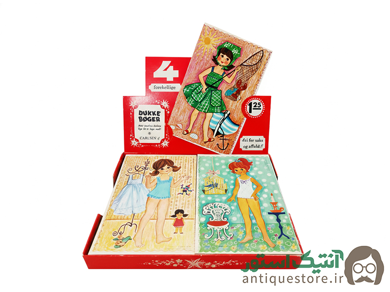 کتابچه قدیمی عروسک کاغذی کارلسن