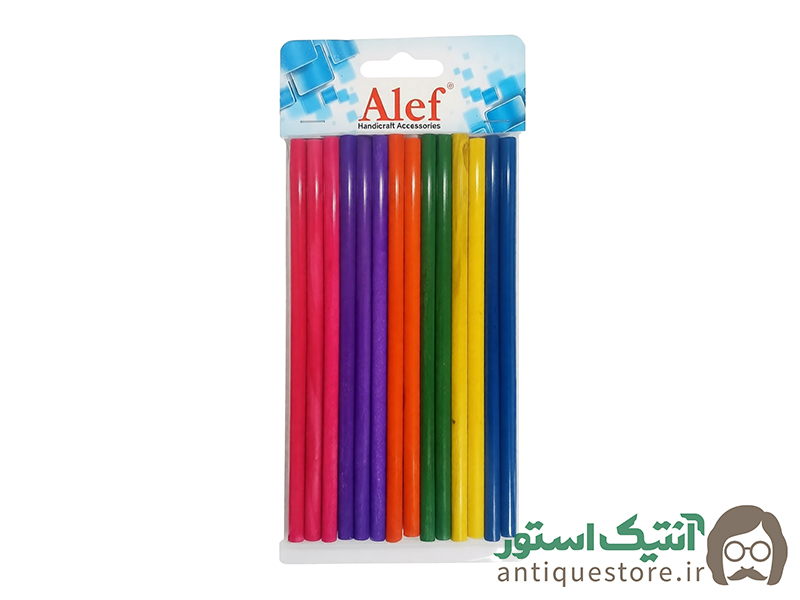 چوب بستنی گرد الف ( رنگی )