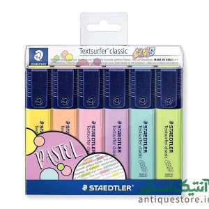 ماژیک علامت زن یا هایلایتر استدلر ( پک 6 رنگ پاستلی )