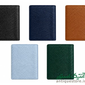 دفترچه جلد چرمی سیمی کش دار نیلای