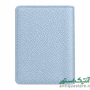 دفترچه جلد چرمی سیمی کش دار نیلای