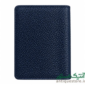 دفترچه جلد چرمی سیمی کش دار نیلای