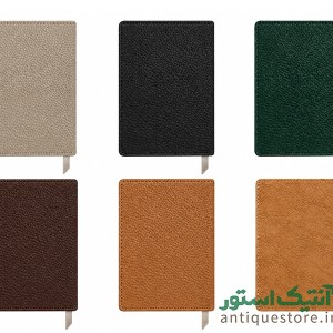 دفترچه جلد چرمی ته دوخت کش دار نیلای