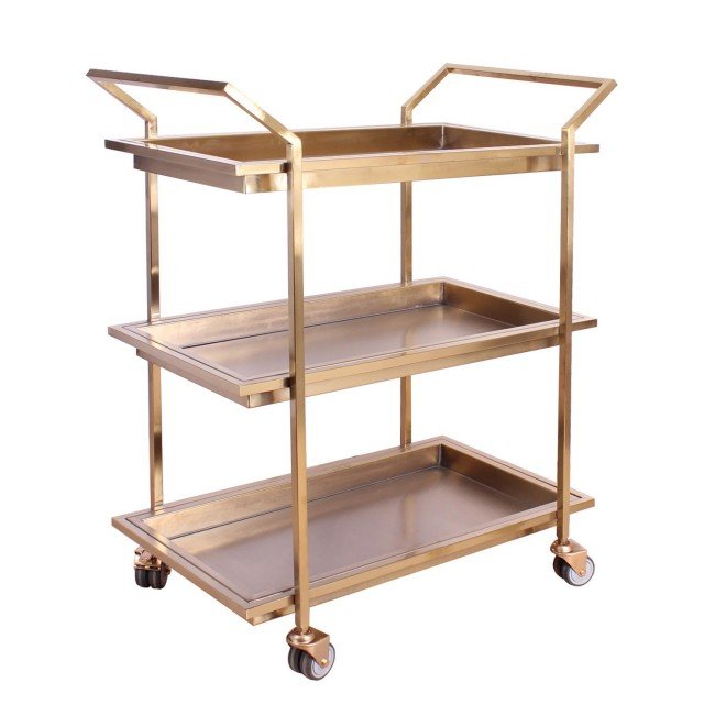 ترالی رستورانی استیل طلایی مدل 713