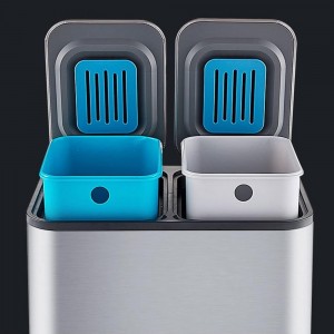 سطل زباله دوقلو استیل 12x2 لیتری