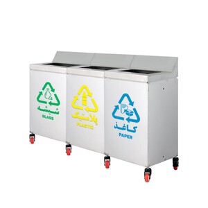 سطل استیل چرخدار تفکیک زباله