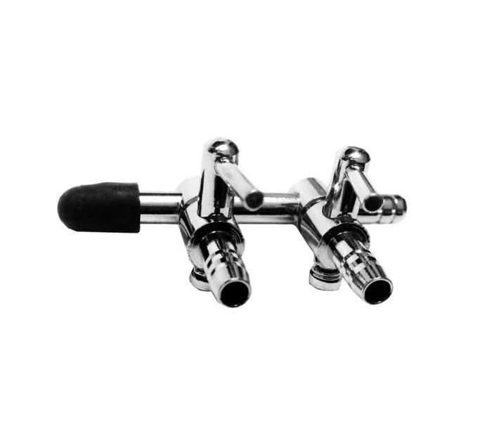 شیر تقسیم هوا  دو خروجی استیل آکواریوم