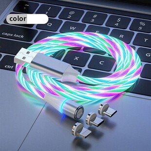 کابل تبدیل مغناطیسی USB به MicroUSB / USB-C / لایتنینگ مدل 1x3 LED طول 1 متر
