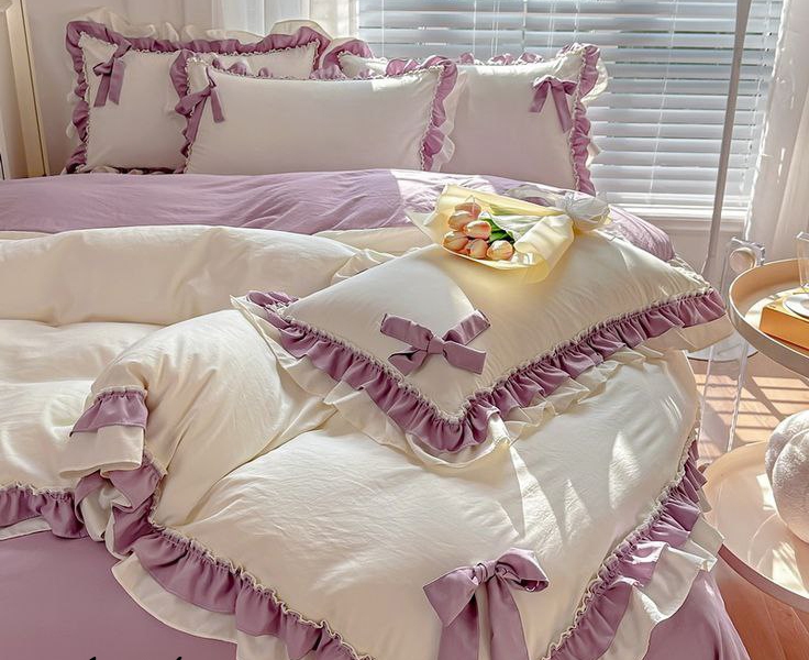 ست روتختی کاوردار یکنفره پینترستی طرح پاپیون چین دار-رنگبندی