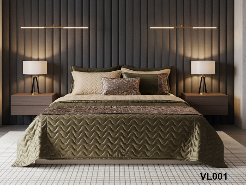 ست روتختی مخمل هفت تکه دونفره با شال-رنگبندی