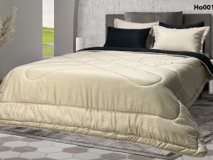 ست لحاف دونفره شش تکه هتلی کرم-مشکی