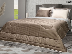 ست لحاف دونفره شش تکه هتلی توسی روشن-کالباسی