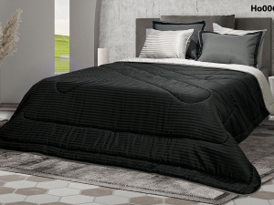 ست لحاف دونفره شش تکه هتلی مشکی-توسی روشن