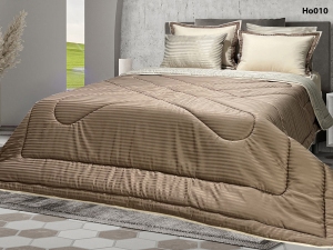 ست لحاف دونفره شش تکه هتلی کالباسی-کرم سیر