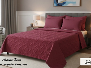 ست روتختی بهاره ساده پنبه‌دوزی یکنفره براش زرشکی Si006