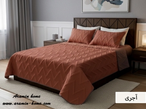 ست روتختی بهاره ساده پنبه‌دوزی یکنفره براش زرشکی Si006