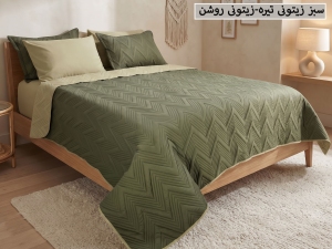 ست روتختی بهاره ساده پنبه‌دوزی دونفره 6 تکه-رنگبندی قابل انتخاب