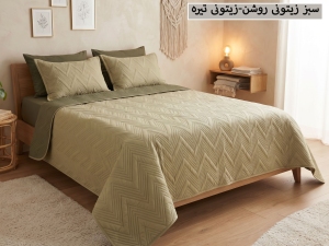ست روتختی بهاره ساده پنبه‌دوزی یکنفره  4 تکه-رنگبندی قابل انتخاب