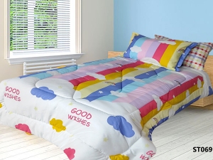 ست لحاف یکنفره ساتین چهار تکه کد ST069