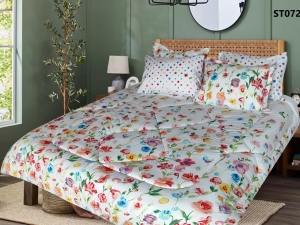 ست لحاف یکنفره ساتین چهار تکه کد ST072
