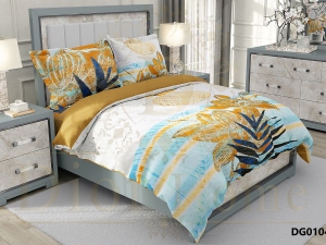 ست لحاف دونفره شش تکه دیجیتال DG0104 هاوایی سفید آبی