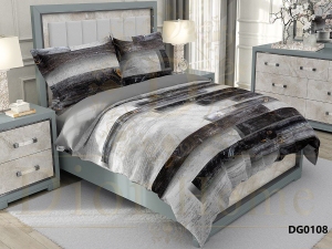 ست لحاف دونفره شش تکه دیجیتال DG0108 آبرنگی سیاه سفید