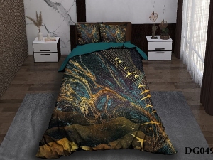 ست لحاف یکنفره چهار تکه دیجیتال DG049 سبز
