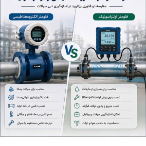 تفاوت فلومتر الکترومغناطیسی و فلومتر اولتراسونیک