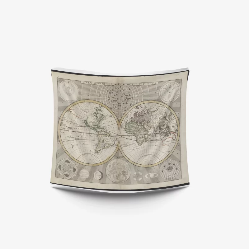 بک دراپ پارچه ای نقشه جهان
