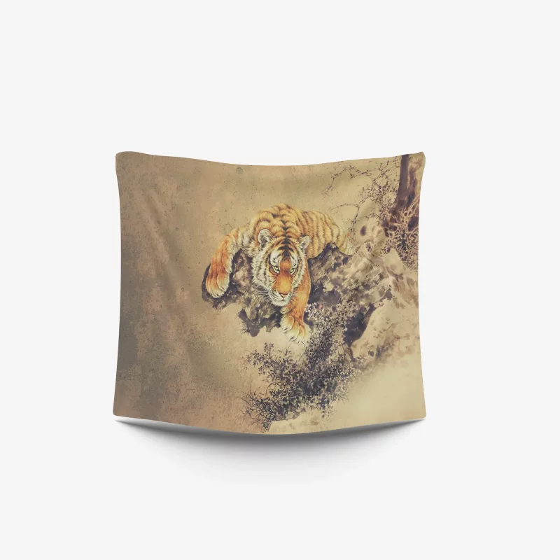 بک دراپ پارچه ای طرح ببر تبتی