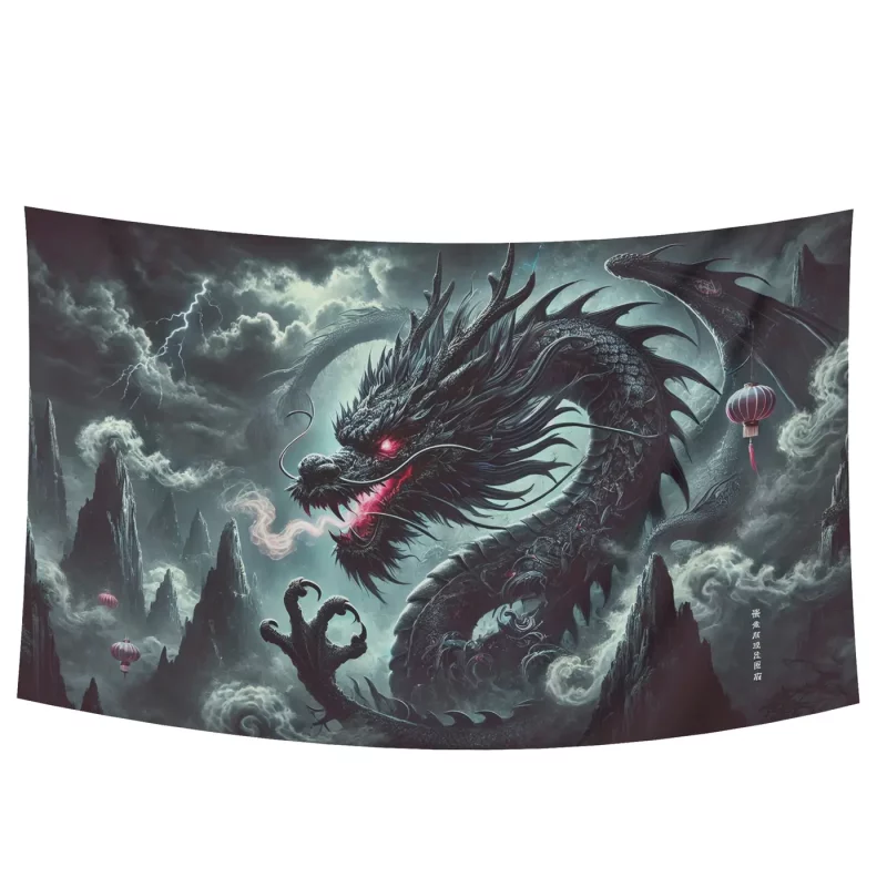 بک دراپ پارچه ای اژدهای چینی 03