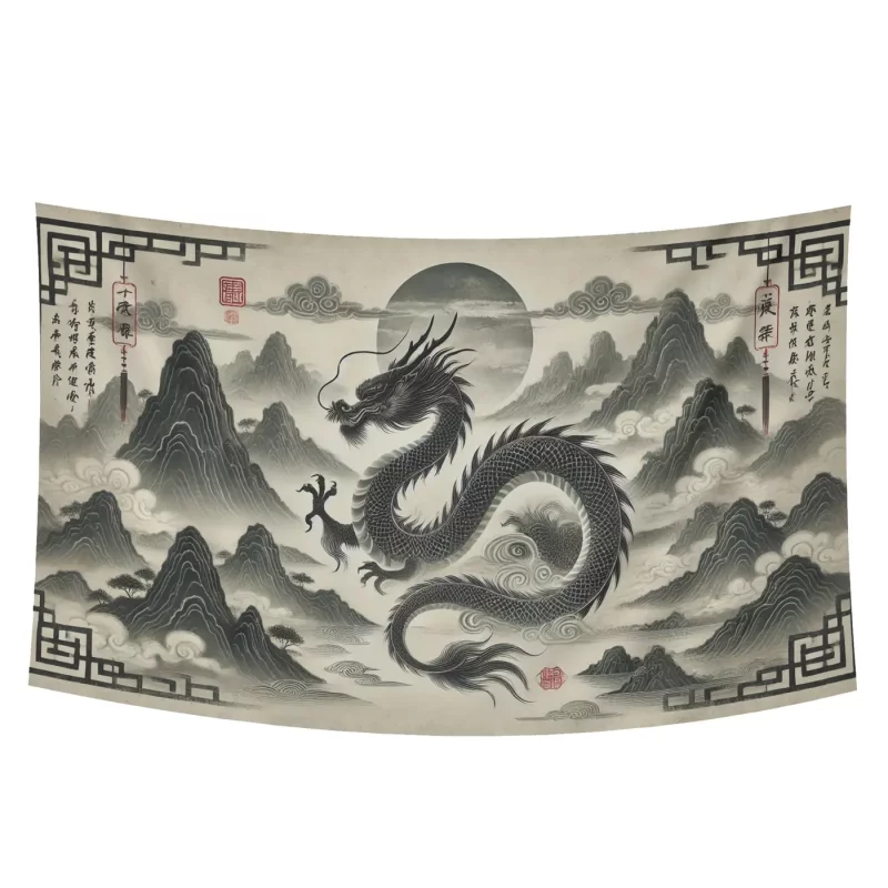 بک دراپ پارچه ای اژدهای چینی 04