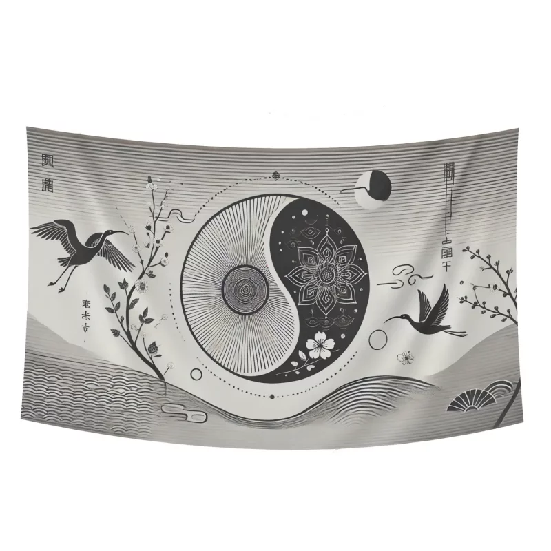 بک دراپ پارچه ای طرح یین و یانگ