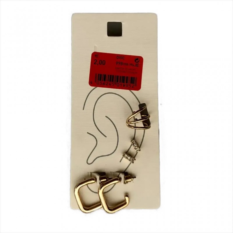 ایرکاف + دو جفت گوشواره میخی برند i am