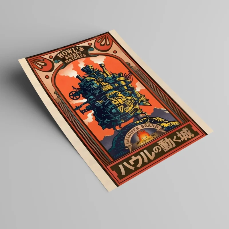 پوستر وینتیج انیمه قلعه متحرک هاول