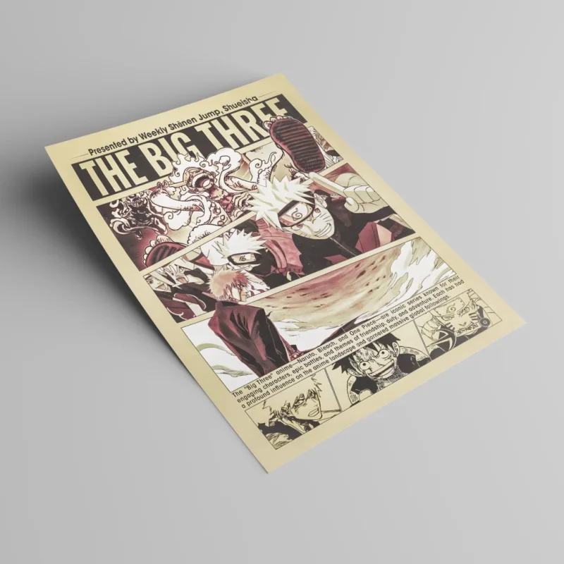 پوستر وینتیج Big Three (ناروتو، وان پیس، بلیچ)