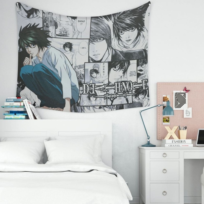 بک دراپ پارچه ای طرح انیمه دث نوت مدل کاراکتر L