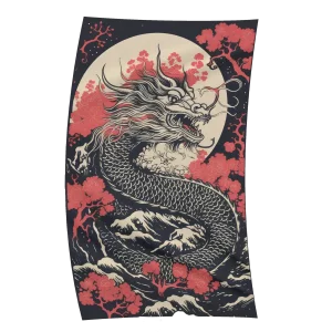 بک دراپ پارچه ای اژدهای چینی کد 02