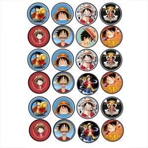 برچسب دایره ای لوفی کلاه حصیری