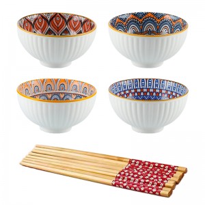 ست کاسه نودل خوری و چاپستیک بوهمیا 12 پارچه
