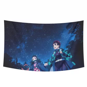 بک دراپ پارچه ای انیمه شیطان کش طرح تانجیرو و نزوکو