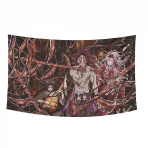 بک دراپ پارچه ای انیمه شیطان کش طرح کوکوشیبو، ناکیمه و موزان