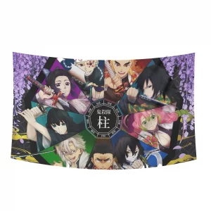 بک دراپ پارچه ای انیمه شیطان کش طرح 9 هاشیرا