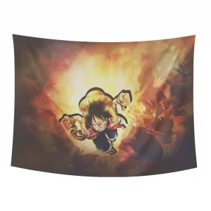 بک دراپ پارچه ای انیمه وان پیس طرح لوفی