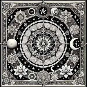 زیرانداز مدیتیشن طرح کوان کیهانی