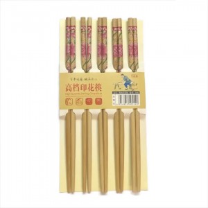 چاپستیک چوب بامبو طرح رز