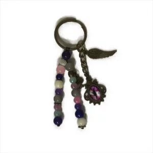 جاکلیدی  دست ساز چشم گربه ای صورتی