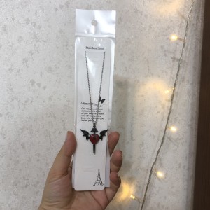 گردنبند گوتیک قلب بالدار